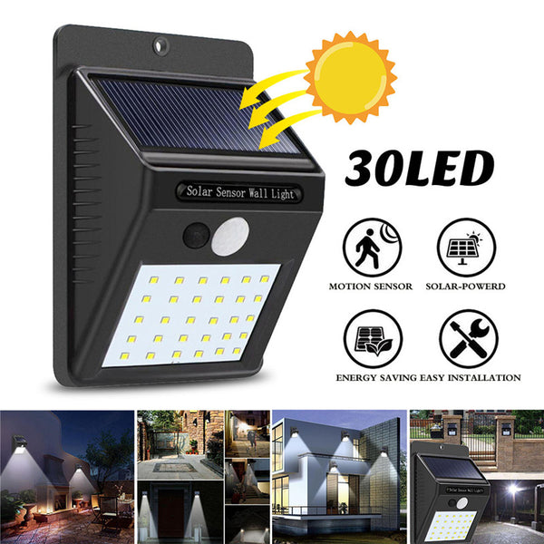 Solar Powered Automatic Motion Activated Uptp 30 LED Outdoor Wireless