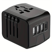Global Travel Adapter with USB & Type-C Charging Universal Wall Charger with