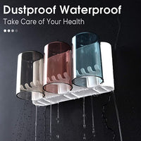 Family Toothbrush Holder Wall Mounted with 4Cups , Kids Favorite Candy