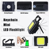 30 COB Rechargeable LED Light Mini Keychain Work Lamp Multifunctional Indoor