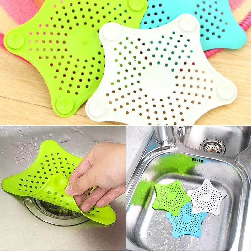 Anti Blocking Floor Drain Silicone Sewer Outfall Strainer Sink Filter Star