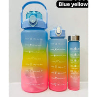 3pcs Water Bottle Colourful 2000ml 800ml 300ml 3 in 1