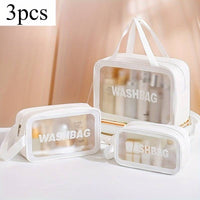 3pcs Portable Travel Wash Bag Female Transparent Waterproof Makeup Storage