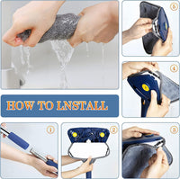Dinning Cleaning Mop 360 Rotatable Long Triangular Mop Foldable Automatic