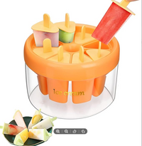 Ice Cream Mold Popsicles Molds with Round Ice Holder 8pcs Reusable Popsicle