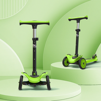 Foldable Kick Scooter Light-Up Wheels 3 Wheel Scooter 5 Height Adjustable