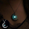 Silver Plated Glowing Moon Charm Necklace