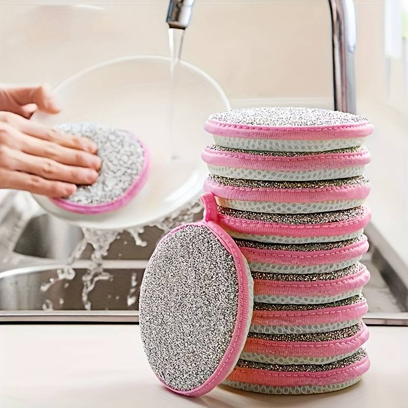 5pcs Double-Sided Miracle Dishwashing Sponge Brush - Pot & Bowl Cleaner with