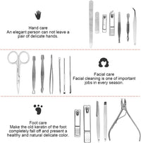 Nail Clipper 19 PC Silver Stainless Steel Nail Cutter Cutter Fingernail