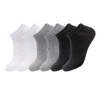 3 Pairs Unisex Casual Plain Color Boat Socks Thin Breathable Comfy