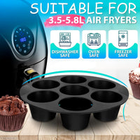 7 Inch Silicone Muffin Pan Cupcake Cups,7 Cup Air Fryer Silicone Cupcake Air