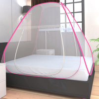 Foldable Mosquito Net (6 Ft) One Side Zipper with Bottom Layer Net