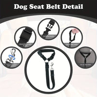 Car Dog Seat Belt and Pet Leash Rope Adjustable Harness Seatbelt Lead