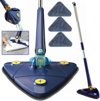 Dinning Cleaning Mop 360 Rotatable Long Triangular Mop Foldable Automatic