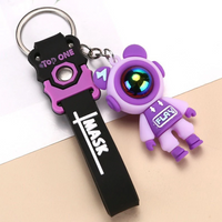 Lightning Bear Keychain Fashion Cartoon Cute Astronaut Bear Doll Bag Pendant