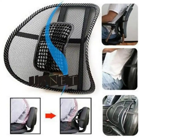Car Back Support with Beaded Mesh Lumbar Support Cushion for Car Seat or