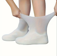 Pair of Silicone Shoe Covers - Waterproof and Rainproof, Reusable and