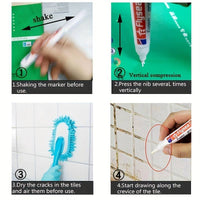 1pc White Waterproof Tile Gap Repair Pen - Effortless Restoration