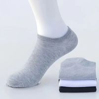 3 Pairs Unisex Casual Plain Color Boat Socks Thin Breathable Comfy