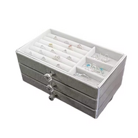 1pc Deluxe Crystal-Clear Acrylic 3-Layer/1Layer Drawer Jewelry Storage Box