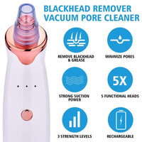 Electric Blackhead Remover Vacuum Suction Kit USB Rechargeable Portable Face