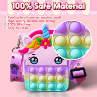 Pop Purse Silicone Sensory Unicorn Push Pop Bubble Bag Crossbody Bag