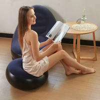 Comfortable Inflatable Sofa Set with Footrest 2pcs Air Lounge Chairs for