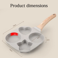 Heart, Star, and Round Shape Egg Pan - 4-Cup Capacity for Fun Cooking