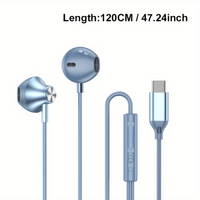 Hifi Wired In-Ear Headphones with Volume Control, USB Type C & 3.5mm