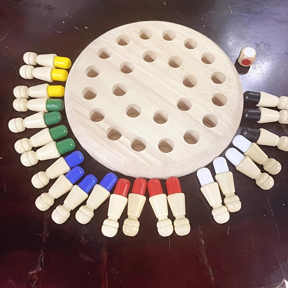 Wooden Memory International Board Game, Wooden Matching Stick Chessboard