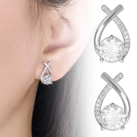 Vintage Cross Stud Earrings for Women Girls Korean Style Gold / Silver