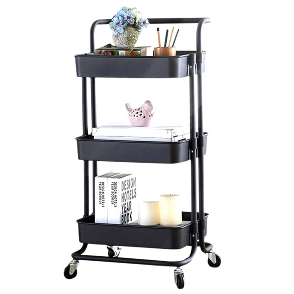 3 Tier Multifunction Storage Trolley Rack Office Shelves Home Kitchen Rack