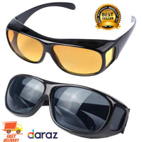 2pcs HD Vision Wraparound Day & Night Driving Glasses