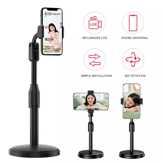 Tripod Adjustable Vocal Microphone Stands Universal Phone Holder Monopod for