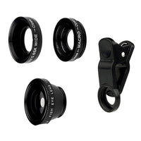 3 in 1 Universal Clip Lens Fish Eye + Marco + Wide Effect
