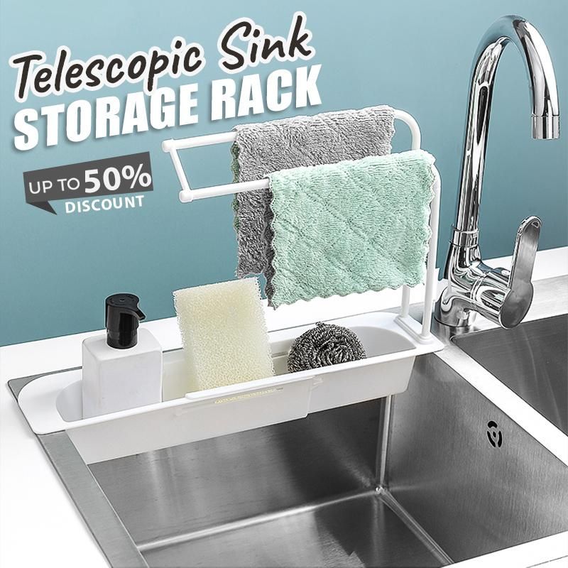 Kitchen Sink Holder Rubber Sponge Wash Cloth Storage Rack