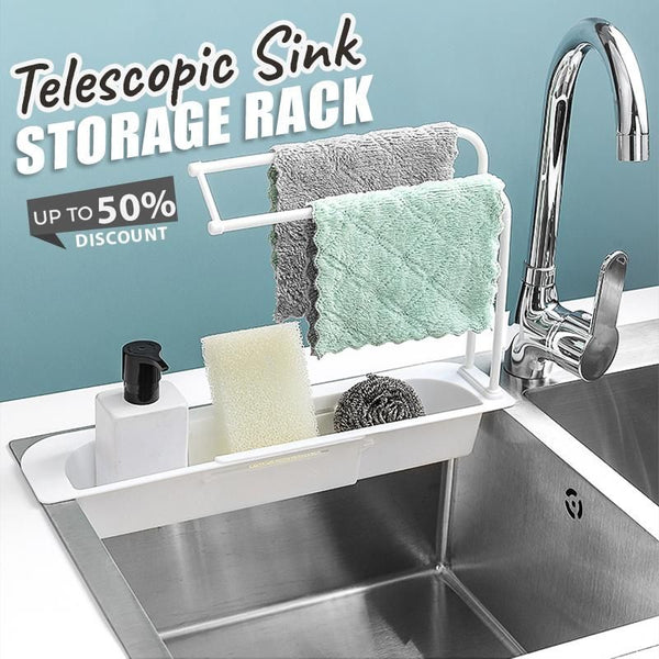 Kitchen Sink Holder Rubber Sponge Wash Cloth Storage Rack