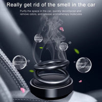 Solar Power Rotatable Car Aroma Air Freshener Perfume Color Black