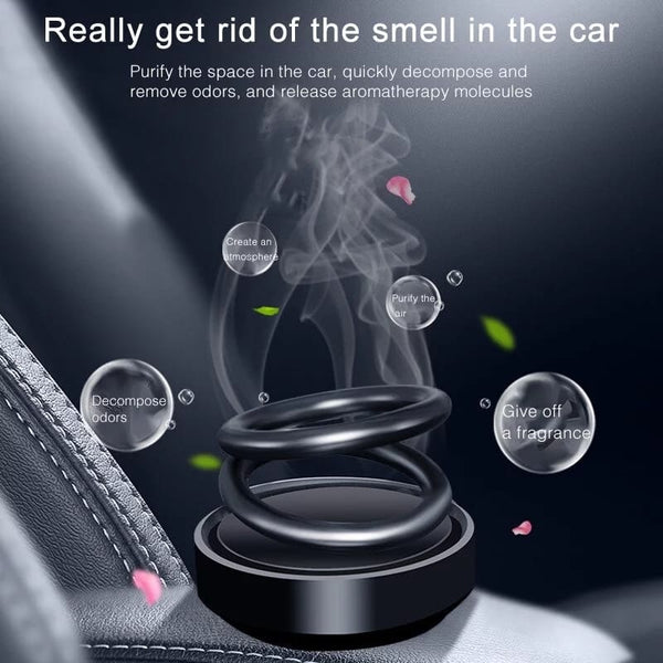 Solar Power Rotatable Car Aroma Air Freshener Perfume Color Black