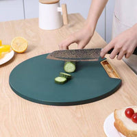 Round & Recatangle Dual-Sided Rotating Cutting Board, Non-Slip Versatile