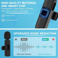 K9 Professional Microphone Wireless Lavalier Microphone for Android Type C