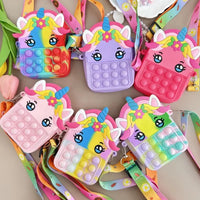 Pop Purse Silicone Sensory Unicorn Push Pop Bubble Bag Crossbody Bag