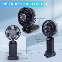 Portable USB Mini Fan- Handheld Cooling Fan Rechargeable Electric LED Fan