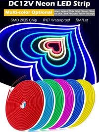 Neon LED Strip Light 5 Meter Waterproof Narrow Lamp Neon Sign Light 2835