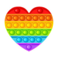 Rainbow Push Pop Its Bubble Fidget Sensory Toy, Unicorn Bubble Popping