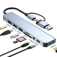 Usb Hubs Type C Aluminum Body High Speed Splitter 5Gbps for PC Computer