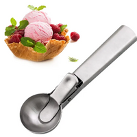 Premium Stainless Steel Ice Cream Scoop with Trigger Fruit Scoop Frozen