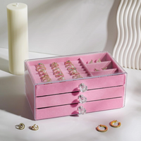 1pc Deluxe Crystal-Clear Acrylic 3-Layer/1Layer Drawer Jewelry Storage Box