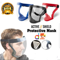 Active Shild Full Face Mask Safety Protective Transparent Shild with Easy