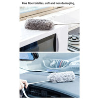 Retractable Duster Stainless Steel Long Handle Dusting Brush Car Household